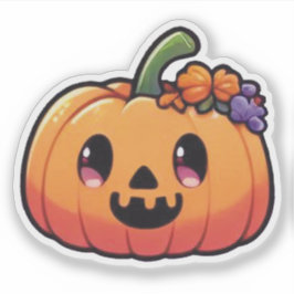 Schattige Halloweenpompoen - Kawaii Jack-o'-Lanter Sticker