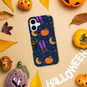 Schattige Halloweenpompoenen, katten en manen iPhone 16 Hoesje