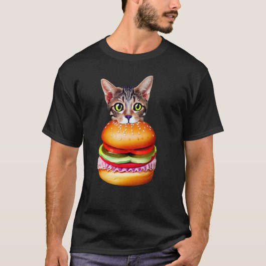Schattige Hamburger Kat   Katburger BurgerKat      T-shirt (Voorkant)