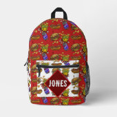 Schattige hamburgers en honden bedrukte rugzak (Voorkant)