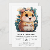 Schattige Hamster Adventures Verjaardag Kaart (Voorkant / Achterkant)