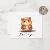 Schattige hamster bedankjes notitiekaartje (Voorkant / Achterkant in situ)