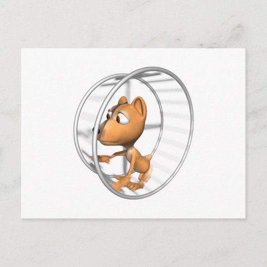 schattige hamster die in een wiel rent briefkaart (Voorkant)