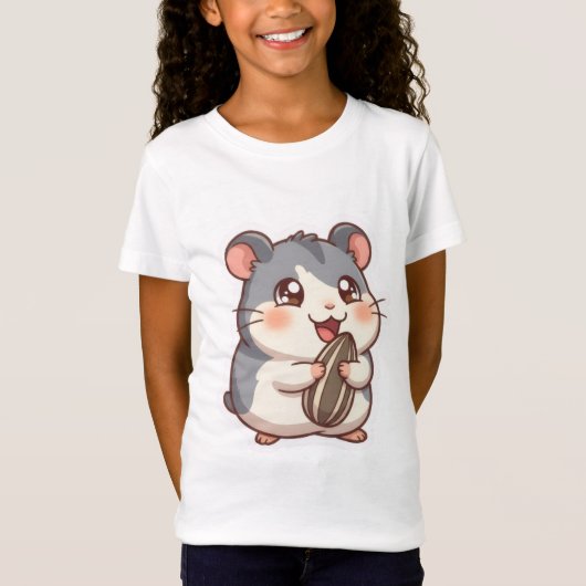 Schattige hamster eet zonnebloempit grappige meme t-shirt (Voorkant)