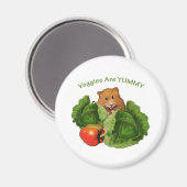 Schattige hamster: groenten zijn lekker: gezondhei magneet (Voorkant / Achterkant)