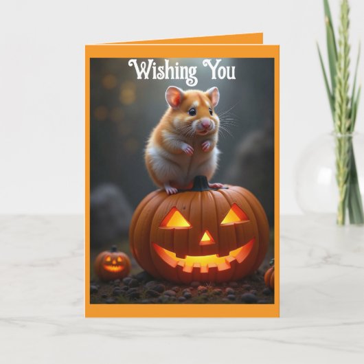 Schattige hamster Halloween kaart (Voorkant)