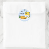 schattige hamster heeft honger ronde sticker (Tas)