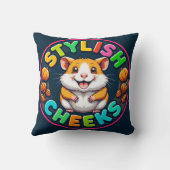 Schattige Hamster in Felle Kleuren Kussen (Achterkant)