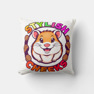 Schattige hamster in felle kleuren met creatieve t kussen