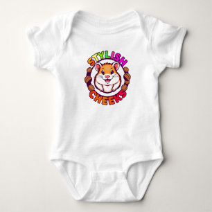 Schattige hamster in felle kleuren met creatieve t romper