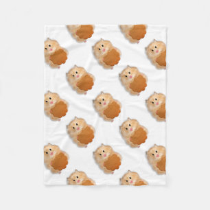Schattige hamster met biscuitillustratie cadeau fleece deken