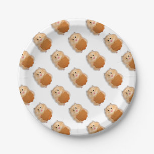 Schattige hamster met biscuitillustratie cadeau papieren bordje