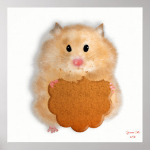 Schattige hamster met biscuitkunst Illustratie. Poster