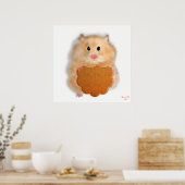 Schattige hamster met biscuitkunst Illustratie. Poster (Keuken)