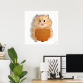 Schattige hamster met biscuitkunst Illustratie. Poster (Thuiskantoor)