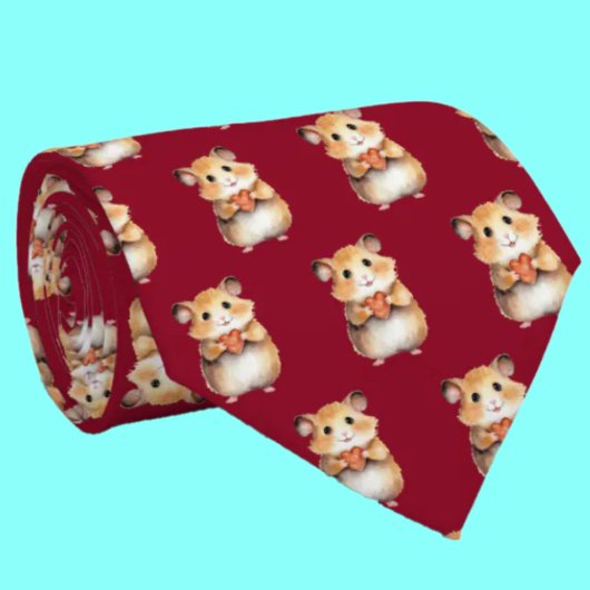 Schattige hamster met hartvormige stropdas