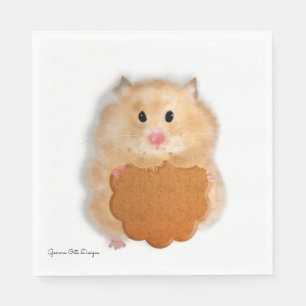 Schattige hamster met koekjespapieren servet. servet