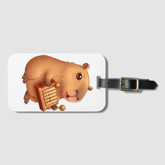 Schattige Hamster Rustic Straw Pet – Bagage Label (Voorkant (horizontaal))