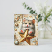 Schattige Hamster Swings op Gold Star Swing Briefkaart (Staand voorkant)
