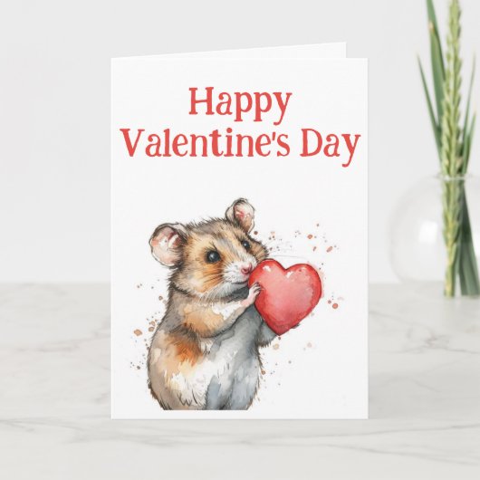 Schattige hamster Valentijnsdag Kaart (Voorkant)