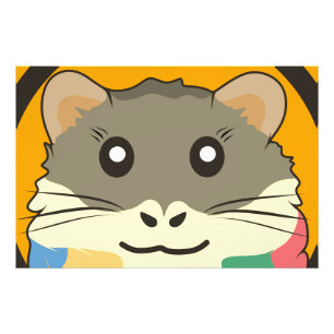 Schattige hamstergezicht met kleurrijke vacht: Die Foto Afdruk