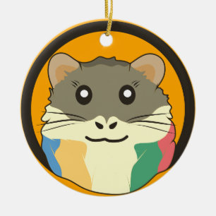 Schattige hamstergezicht met kleurrijke vacht: Die Keramisch Ornament
