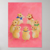 Schattige hamsters dansen cirkel kinderkamer schil poster (Voorkant)