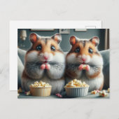 Schattige hamsters en popcorn briefkaart (Voorkant / Achterkant)