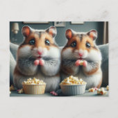 Schattige hamsters en popcorn briefkaart (Voorkant)