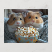 Schattige Hamsters Met Popcorn Briefkaart (Voorkant)