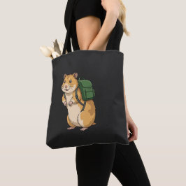 Schattige hamsterwandelaar met rugzak tote bag