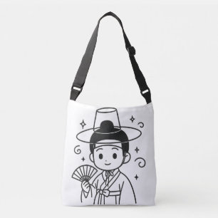Schattige Hanbok Boy – Koreaans Cultuurgeschenk Crossbody Tas