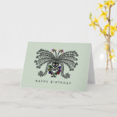 Schattige Hand getekend - LYREBIRD - Natuur - Aust Kaart (Gele Bloem)