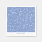 Schattige hand getekend vakantie doedel patroon servet (Voorkant)