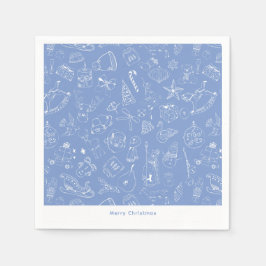 Schattige hand getekend vakantie doedel patroon servet