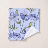 Schattige hand getekende bloemenblauwe Schattigee  Bad Handdoek (Wasdoekje)