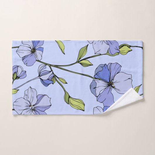 Schattige hand getekende bloemenblauwe Schattigee  Bad Handdoek (Handdoek)