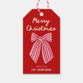 Schattige Hand Getekende Whimsical Boog Kerstmis Cadeaulabel (Voorkant)