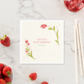Schattige Hand getrokken bloemenBaby shower Servet (Insitu)