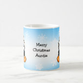 Schattige Hand getrokken Pinguïn met Sneeuwballen Koffiemok (Center)