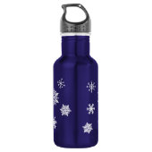 Schattige Hand getrokken Pinguïn met Sneeuwballen Waterfles (Achterkant)