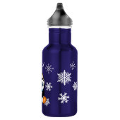 Schattige Hand getrokken Pinguïn met Sneeuwballen Waterfles (Rechts)