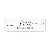 Schattige handgemaakt met liefde Small Business of Etiket (Voorkant)