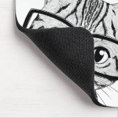 Schattige handgemaakte nerdy Cat Art Witte Muismat (Hoek)