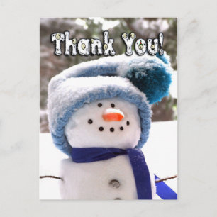 Schattige handgemaakte sneeuwman Bedankt Briefkaar Briefkaart