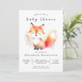 Schattige handgeschilderd Fox Baby shower Kaart (Staand voorkant)