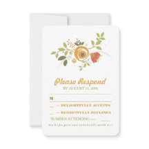 schattige handgeschilderde bloemen bruiloft RSVP