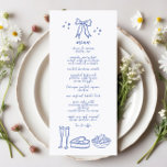 Schattige Handgeschreven Doodle Bow Bruiloft Recep Menu<br><div class="desc">Voeg een vleugje grilligheid en charme toe aan uw huwelijksreceptie met onze Schattigee handgeschreven Doodle Bow Wedding Reception Menu. Dit prachtige menuontwerp heeft speelse doodle bogen en een handgeschreven stijl die perfect de vrolijke en romantische essentie van uw speciale dag vastlegt.</div>
