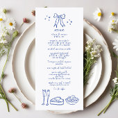 Schattige Handgeschreven Doodle Bow Bruiloft Recep Menu