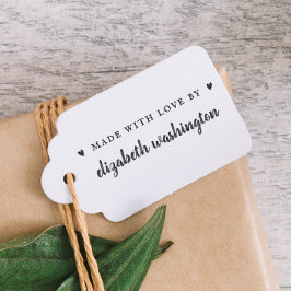 Schattige handgeschreven tekst met de naam in hout rubberstempel